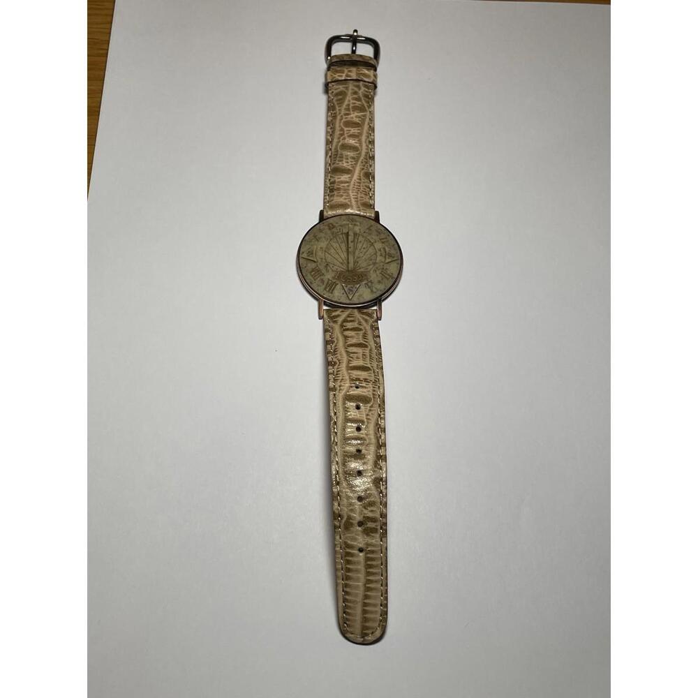 Vintage Collectible | Fossil Sundial Wristwatch with Original Leather Band